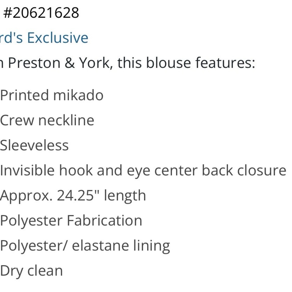 Preston & York Floral Sleeveless Blouse - Brown, Blue, Green - Picture 9 of 10